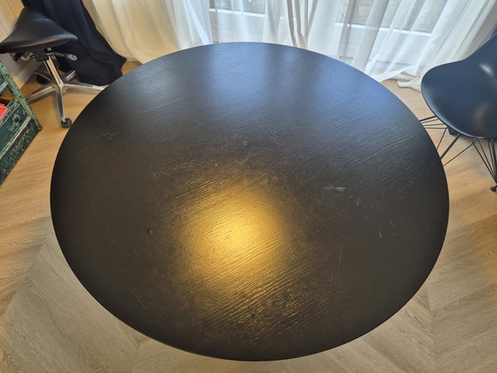 Tavolo da pranzo di design Rotondo Ø120 Cm – Nero – Base Particolare – Tavoli da pranzo, Wood (photo 3 of 5)