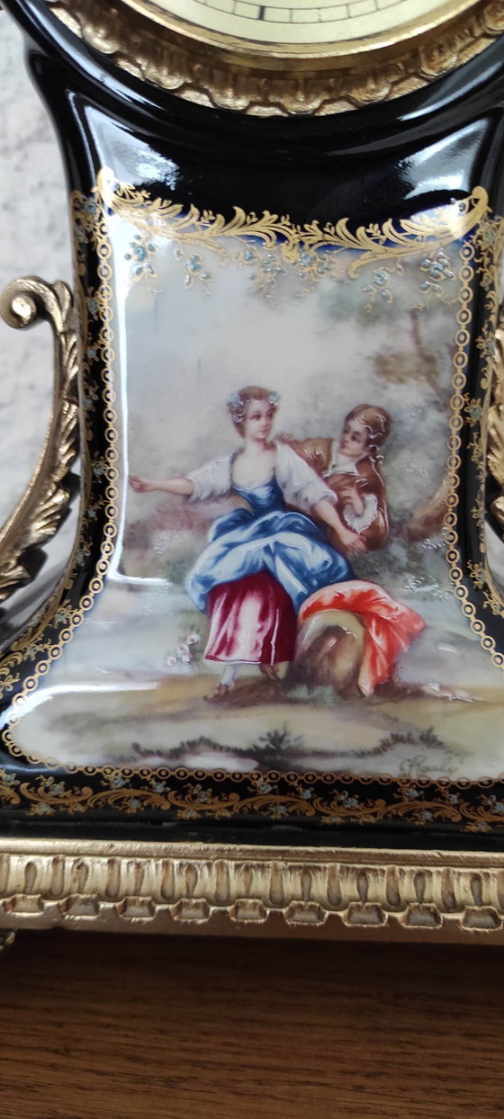 Image 1 of Conjunto Decor de Sèvres: reloj, lámpara y joyero