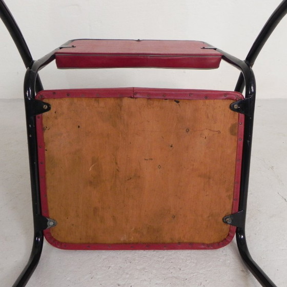 Image 1 of Conjunto de 4 sillones y mesa de centro con estructura tubular de estilo Bauhaus, década de 1950.