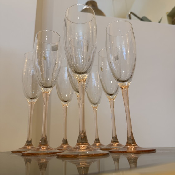 Image 1 of Luminarc flûtes met roze steel