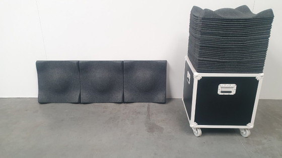 Image 1 of Offecct soundwave swell akoestische 3D design panelen grijs vilt, modulair