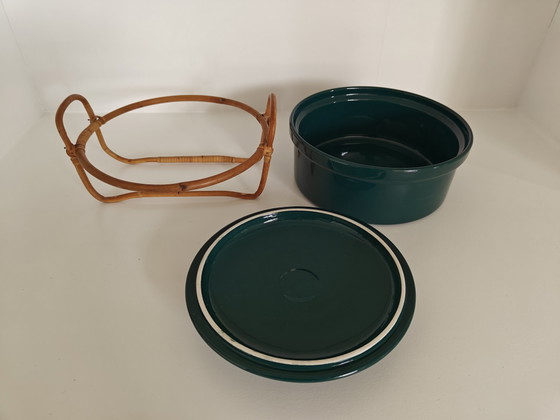 Arabia Finland Kilta Deckelschale mit Rattanhalter – Geschirr, Ceramic (photo 5 of 7)