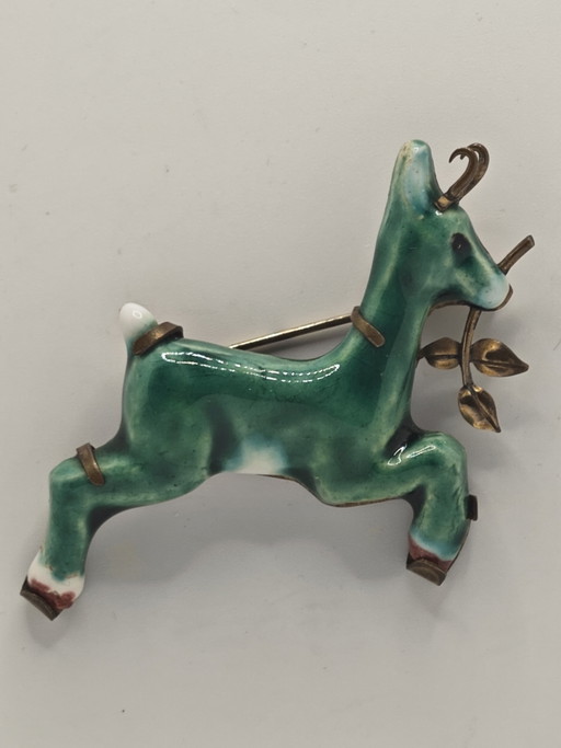 Schiaparelli/Neuquelman Brosche – beeldhouwkunst, Ceramic, Brass (photo 2 of 13)