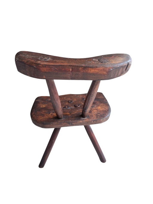 Tabouret en bois à trois pieds avec dossier – krukjes, Wood (photo 2 of 5)