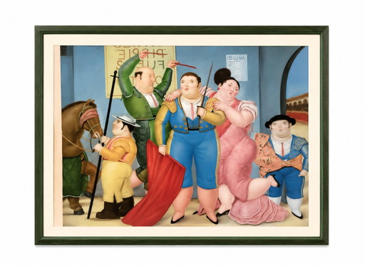 Cuadro taurino de Fernando Botero – schilderijen tekeningen, Wood, Glass