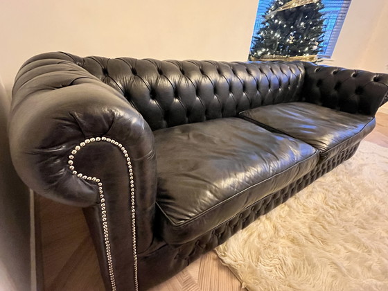 Image 1 of Chesterfield 4Seater Blackpool-Old Vintage Black - Custom Made