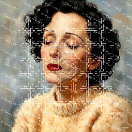 Image 1 of Edith Piaf (La Môme) 60x60 cm Dipinto acrilico su tela