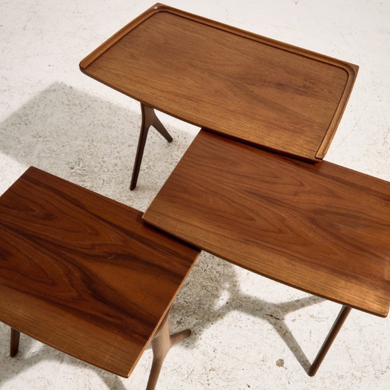 MK11124 Teak Bijzettafels van Johannes Andersen voor CFC Silkeborg, Set van 3 – Wood (photo 6 of 13)