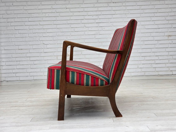 Image 1 of 1960s, Danish 2-seater sofa by Fritz Hansen, furniture wool, original condition.