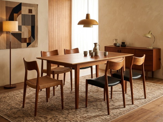 Vintage Dining Table attributed to Joseph-André Motte, 1950s, Joseph Andre Motte, Wood, Brown (photo 2 of 5)