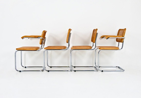 Image 1 of Eetkamerstoelen Stijl B32 van Marcel Breuer, Set van 4