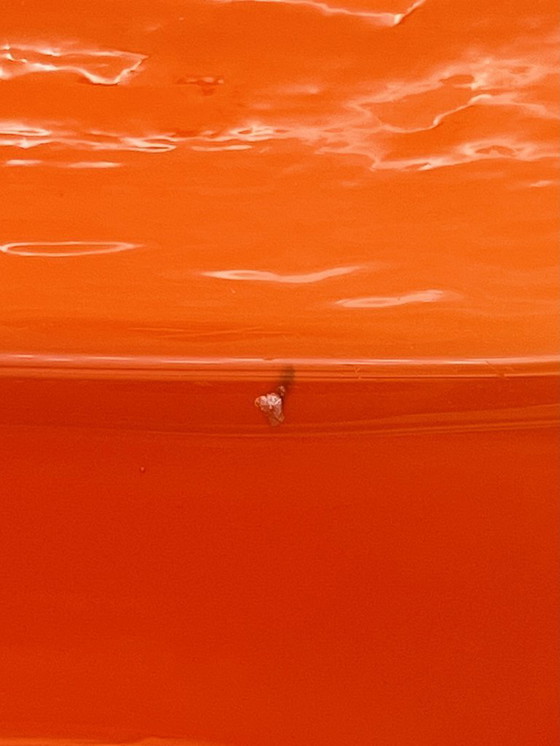 Image 1 of Retro Fans - Vaas - Jaren 60 - Fel Oranje -Fåglavik Glasbruk -Zweden