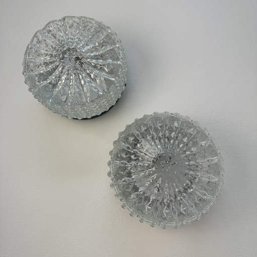 Pair Of Vintage "Rzb" Round Wall Lights