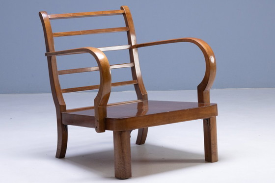 Image 1 of Paire de fauteuils Thonet, structure en bois courbé, années 1940