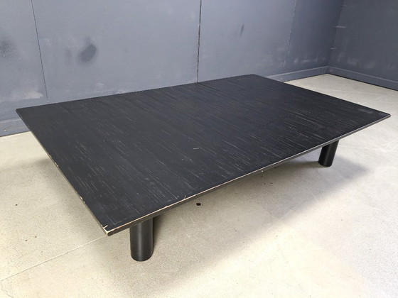 Image 1 of XL Belgian Coffee Table in Ebonized Wenge and Bamboo attributed to Axel Vervoordt, 1980s
