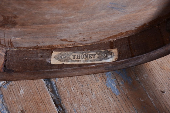 Vier restaurierte Art-Deco-Stühle von Thonet, Buche, Nussbaum, tschechisch, 1940er Jahre – Esszimmerstühle (photo 13 of 15)