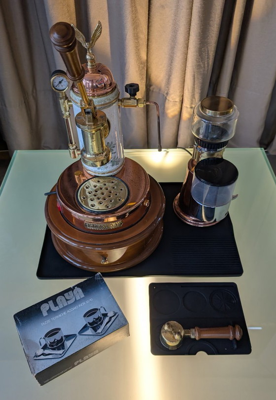 Image 1 of Elektra Micro Casa Lever S1 + macinacaffè Elektra + base Elektra SB + tazze Playa in acciaio inox