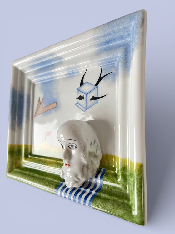 Image 1 of Surrealist porcelain wall plaque, Royal Dux, Czechoslovakia 1980s