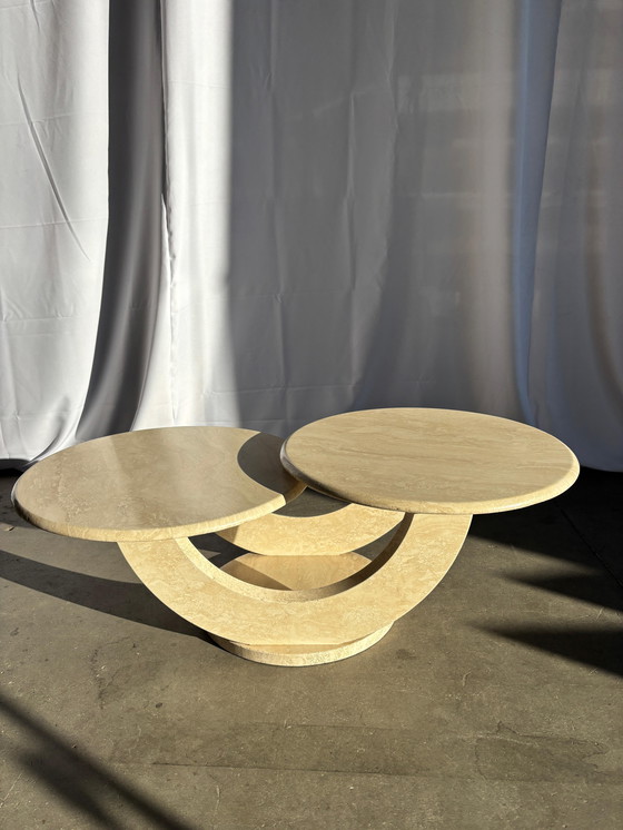 Image 1 of Double travertine coffee table 