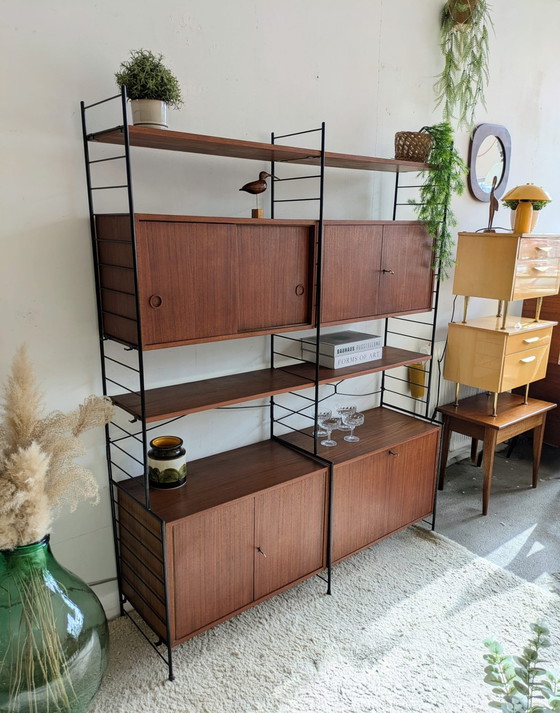 Image 1 of Système mural modulaire vintage en teck, WHB Möbel