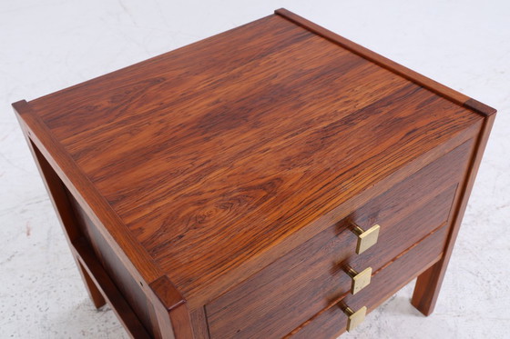 Image 1 of Prachtig vintage nachtkastje 60s | Mid Century houten nachtkastje met laden palissander opslag #07-47