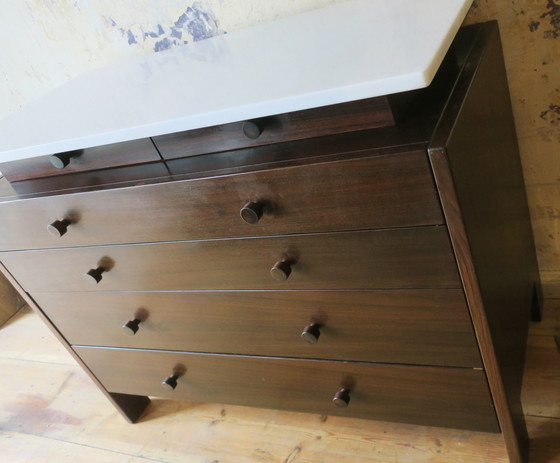 Image 1 of Italian Marble and Mahogany Chest of Drawers, 1960s