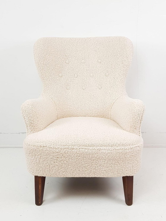 Fauteuil Artifort vintage en tissu Teddy, récemment retapissé, modèle homme – Wood, Textile (photo 3 of 8)