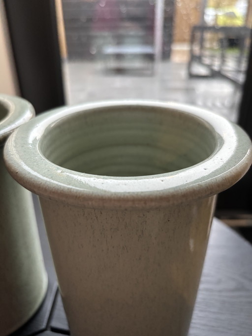 Mintgroen turquoise vazen set 18 cm 