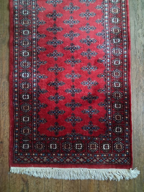 Tapis Galerie Boukhara Noué Main 262×80cm, Coton, Laine, Multicolore (photo 9 sur 14)