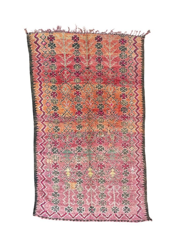 Image 1 of Rare Vintage Moroccan Boujad Rug 200 x 350 cm – Large Handwoven Berber Wool Carpet – Collector Piece