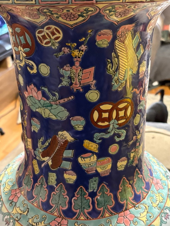 Beautiful XL Chinese Floor Vase (102 cm) with Tactile Relief, asian vases from Holland, Decorative Objects (photo 9 of 9)