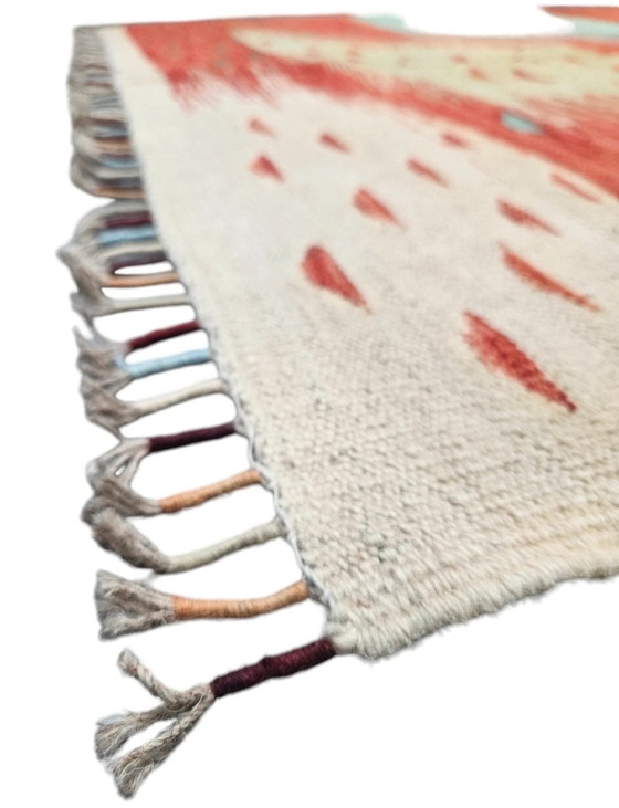 Image 1 of Hand-knotted Oriental wool Modern Abstract Kelim rug New 147x214cm