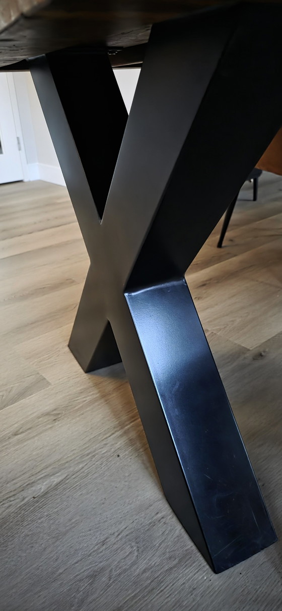 Image 1 of Massief teakhouten eettafel 220 x 100 x 077