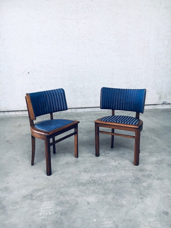 Image 1 of Ensemble de chaises Art Déco à dossier incurvé, France années 1930