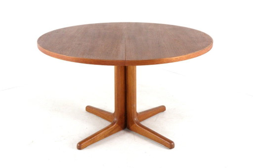 S. Burchardt Nielsen runder, 2-fach ausziehbarer Esstisch im Vintage-Stil, dänisches Design