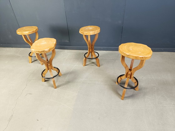 Image 1 of Mid century brutalist bar stools, 1960s - set of 4