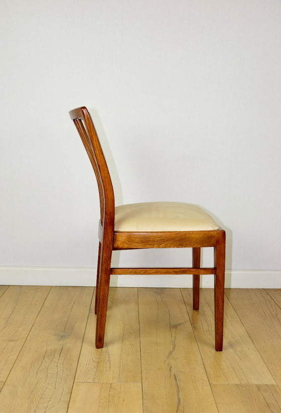 Image 1 of Vintage chairs beige velvet - set of 4