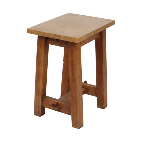 Charmante Oude Houten Kruk Zuid Frankrijk Rustiek Fifties – Krukjes, Wood, Vintage (photo 4 of 18)