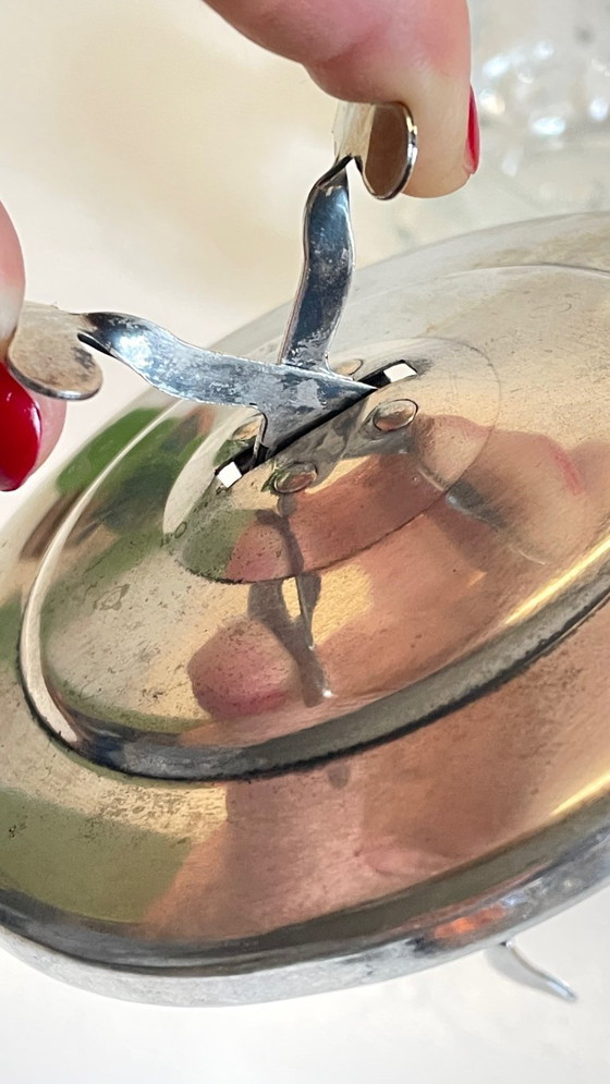 Image 1 of SUCRIER à Pince CRISTAL Vintage