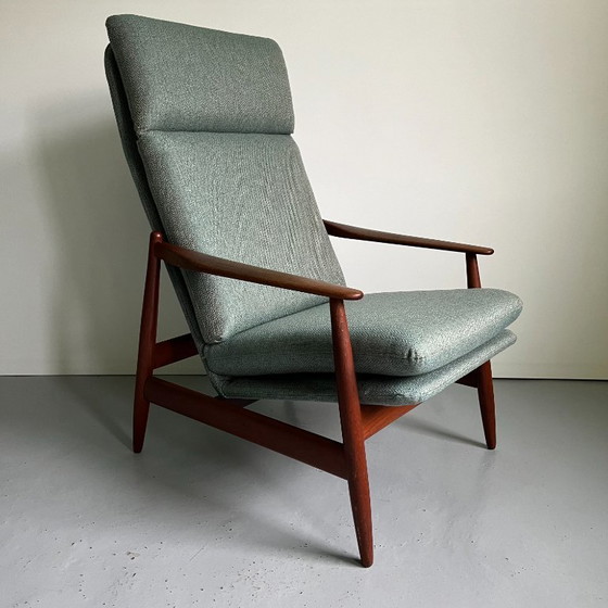 Image 1 of Vintage Deense teakhouten loungestoelen van Poul Volther: fauteuils in mid-century modern stijl.