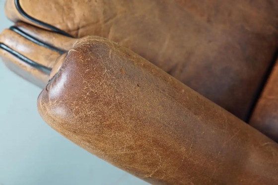 Image 1 of Vintage Nederlandse cognackleurige leren clubfauteuil