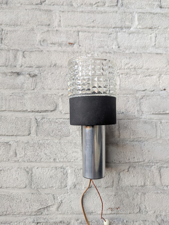 Image 1 of Lampada da parete vintage - cristallo/acciaio - Germania 1960