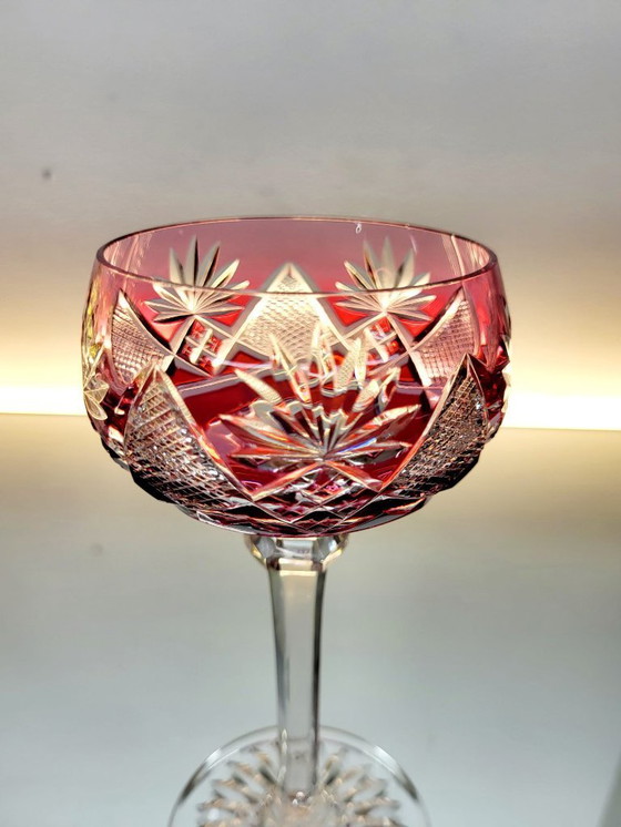 Image 1 of Set of 4 Val Saint Lambert "Berncastel" No. 204 Roemer glasses – hand-cut crystal – Belgium, 1905