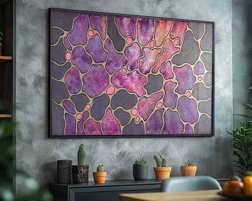 Kubisme A1431 - abstract schilderij XXL