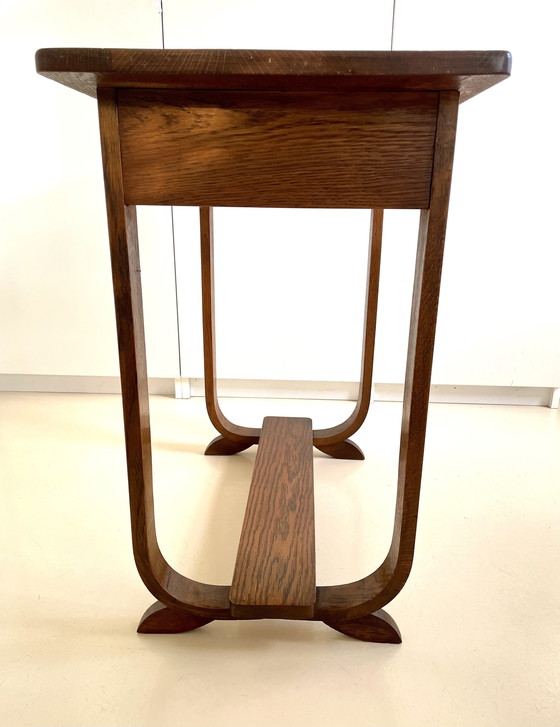 Image 1 of Art Deco bijzettafel eikenhout - Jaren 30 - Amsterdamse School 