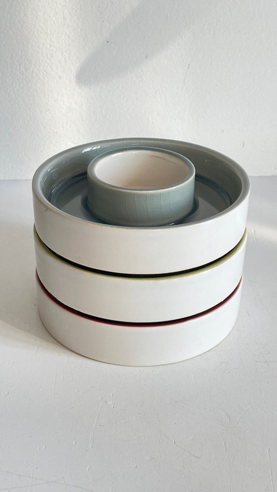 Image 1 of CANDLESTICKS Tealight Holder Crackled Ceramic