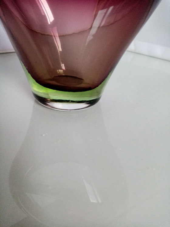 Image 1 of Vase Déco en Verre en Forme de Panier 70s (18cm)