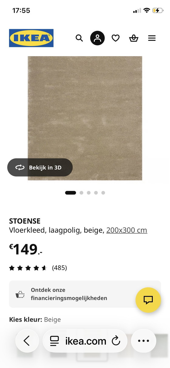 Image 1 of Tappeto IKEA Stoense – beige – 200x300 cm (come nuovo)