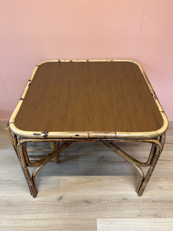 Image 1 of Vintage bamboo table / dining table – 70s boho design