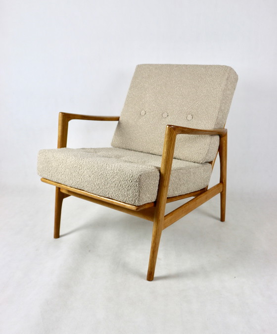 Image 1 of Sillón de roble Stefan beige polaco, década de 1970